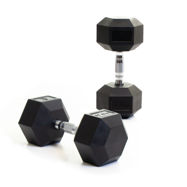 Body Power 17.5Kg Rubber Hex Dumbbells (x2)