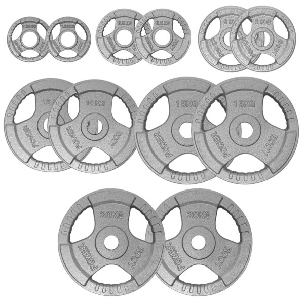 Body Power 107.5Kg Tri Grip Olympic Disc Kit