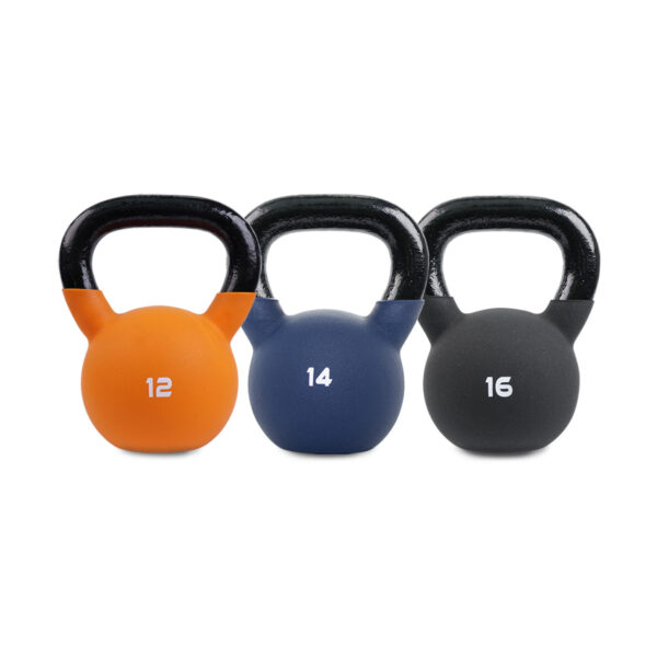 Body Power Neoprene Covered Kettlebell Set (12kg, 14kg & 16kg)
