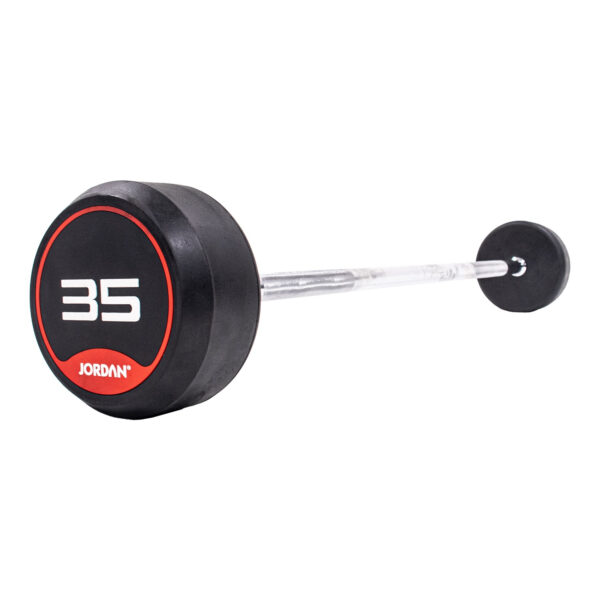 JORDAN 35kg Classic Rubber Barbell with Straight Bar