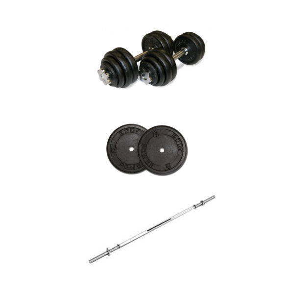 Body Power 58.5kg 6ft Spinlock Barbell & Dumbbell Weight Set